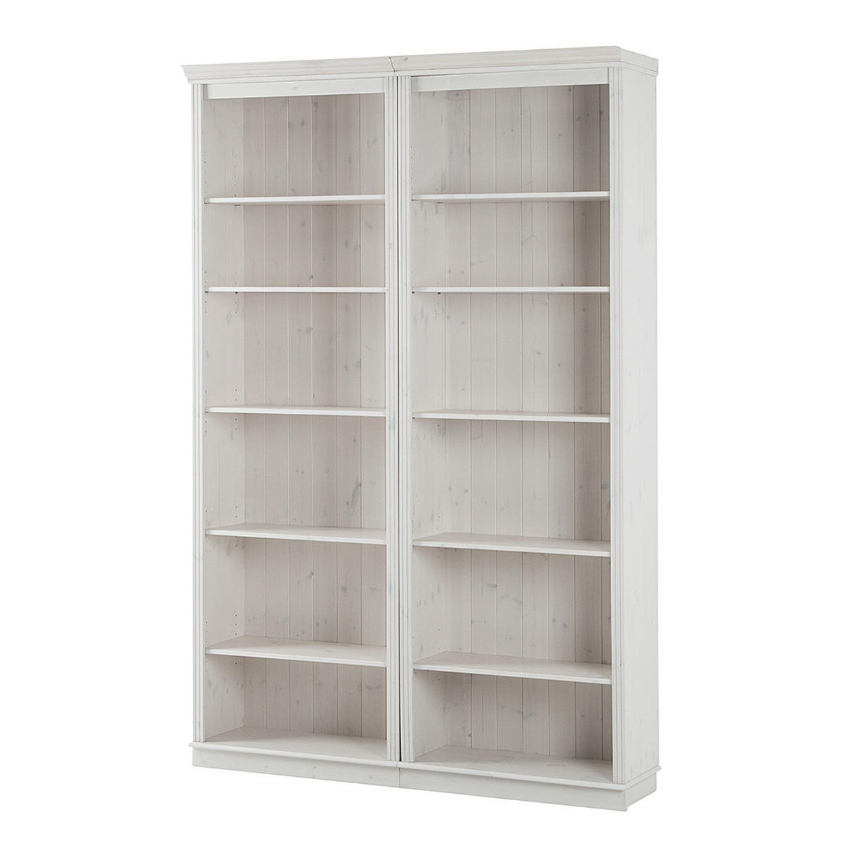 REGALWAND - Kiefer massiv, Typ A - Weiß/Kieferfarben, Holz (148/223/37cm) - home24