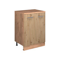 KUHINJSKA OMARA ZA POŠEVNE STREHE R-Line, Obrtniški hrast, 60 cm brez naklona z 2 vrati - medeni hrast/hrast artisan, leseni material (60/83.8/46cm) - Vicco