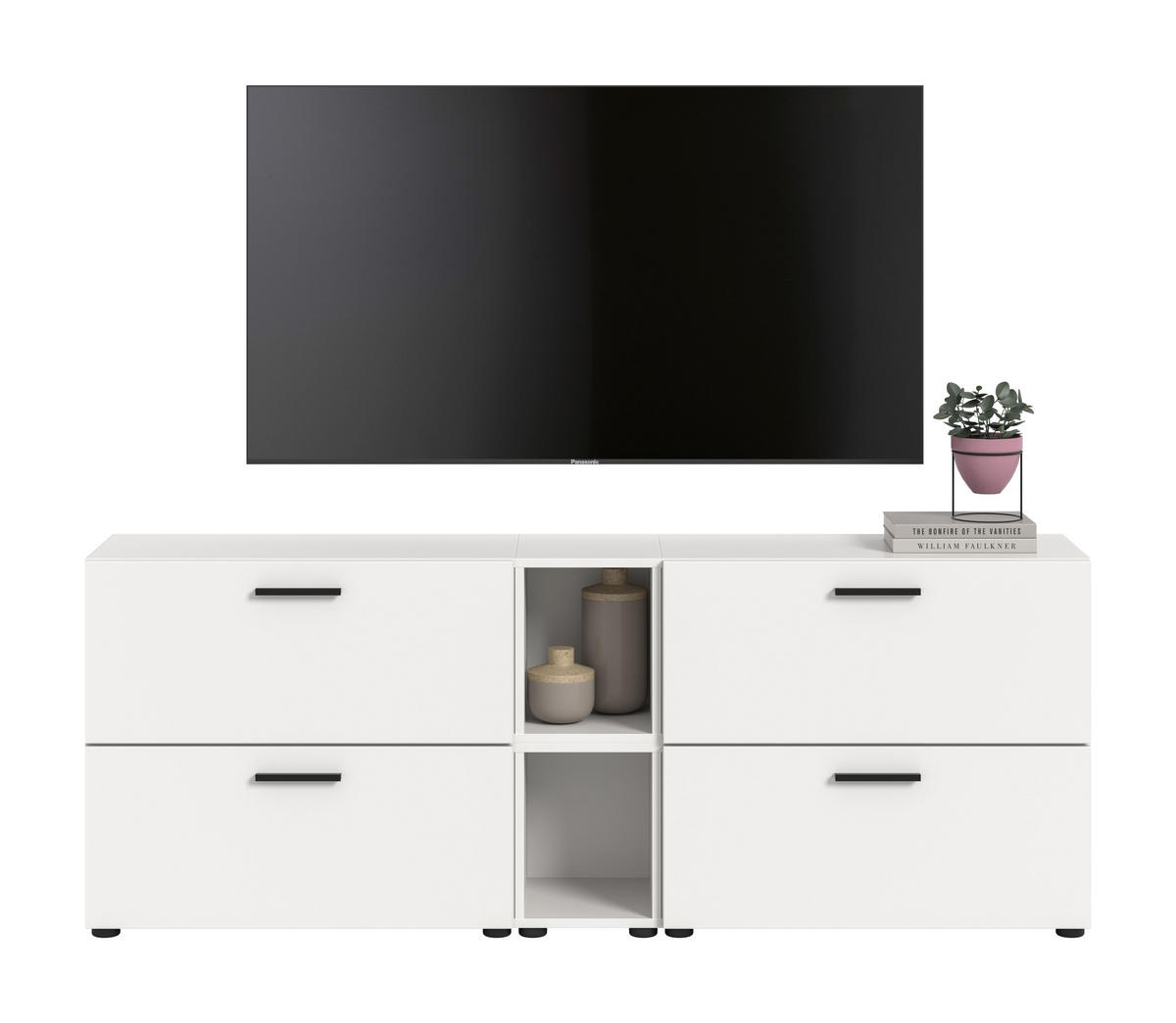 WOHNWAND The One weiß 176/34/67 cm - Weiß, Holzwerkstoff (176/67/34cm) - Xonox