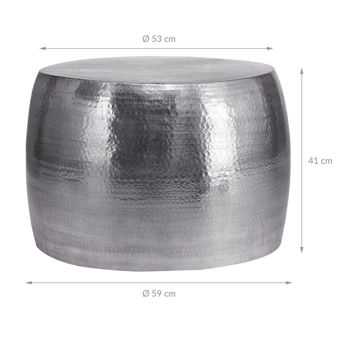 COUCHTISCH - Silberfarben, Metall (59/59/41cm) - WOMO-DESIGN
