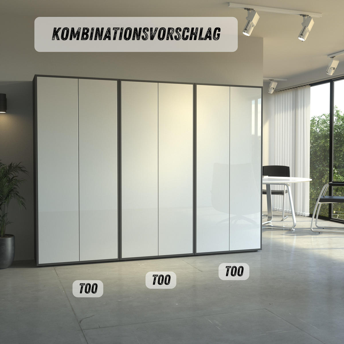 AKTENSCHRANK Amira T00 Weiß Hochglanz 180/80/40 cm - Weiß Hochglanz, Holzwerkstoff (80/180/40cm) - SIMPLYFURN