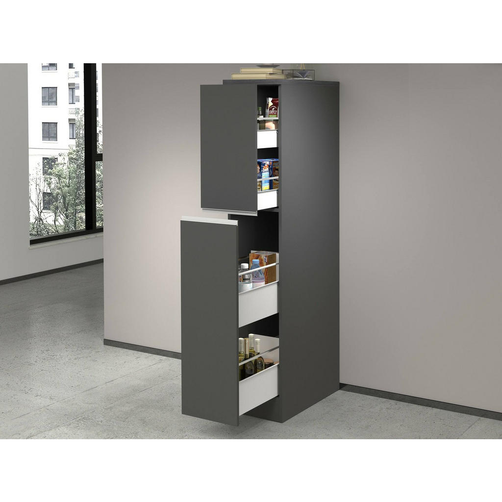 Thumbnail - Dmora Küchenschrank, Schwarz, Holzwerkstoff, 30x165x60 cm, Küchen, Küchenmöbel, Küchenschränke, Apothekerschränke