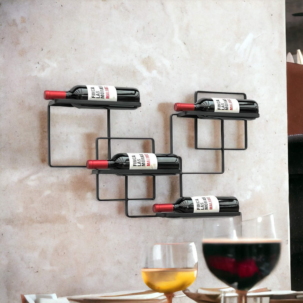 Thumbnail - DanDiBo Weinregal, Schwarz, Metall, 72x44x9 cm, Wohnzimmer, Regale, Weinregale