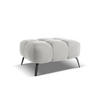POUF Samt Stoff Grau - Silberfarben/Schwarz, Textil/Metall (78/41/60cm) - Makamii