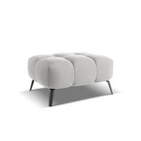 POUF Samt Stoff Grau - Silberfarben/Schwarz, Textil/Metall (78/41/60cm) - Makamii