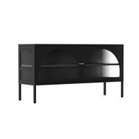 TV-SCHRANK 115 cm, Schwarz - Schwarz, Metall (35/60/115cm) - Oviala