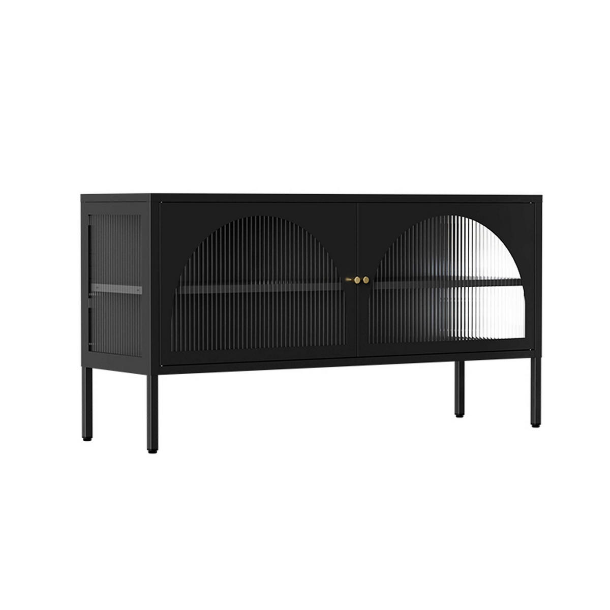 TV-SCHRANK 115 cm, Schwarz - Schwarz, Metall (35/60/115cm) - Oviala