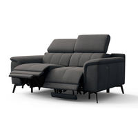 RELAXSOFA FIERO 2-Sitzer mit 2 Relaxfunktionen, dunkelgrau - Dunkelgrau/Schwarz, Holzwerkstoff/Textil (170/82/103cm) - Courtois Laville