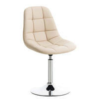 STUHL OSKAR Kunstleder 84x48x52 cm creme Kunstleder Metall in Chromoptik - Creme, Leder/Metall (48/84/52cm) - DELUKE