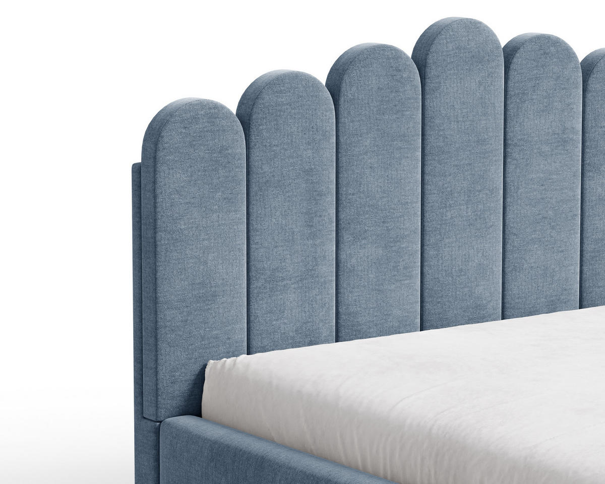 POLSTERBETT 03 140 x 200 cm – Tresor – Bett mit Gasdruckfedern und Stauraum - Blau, Holz (140/200cm) - ROYAL24_MARKT