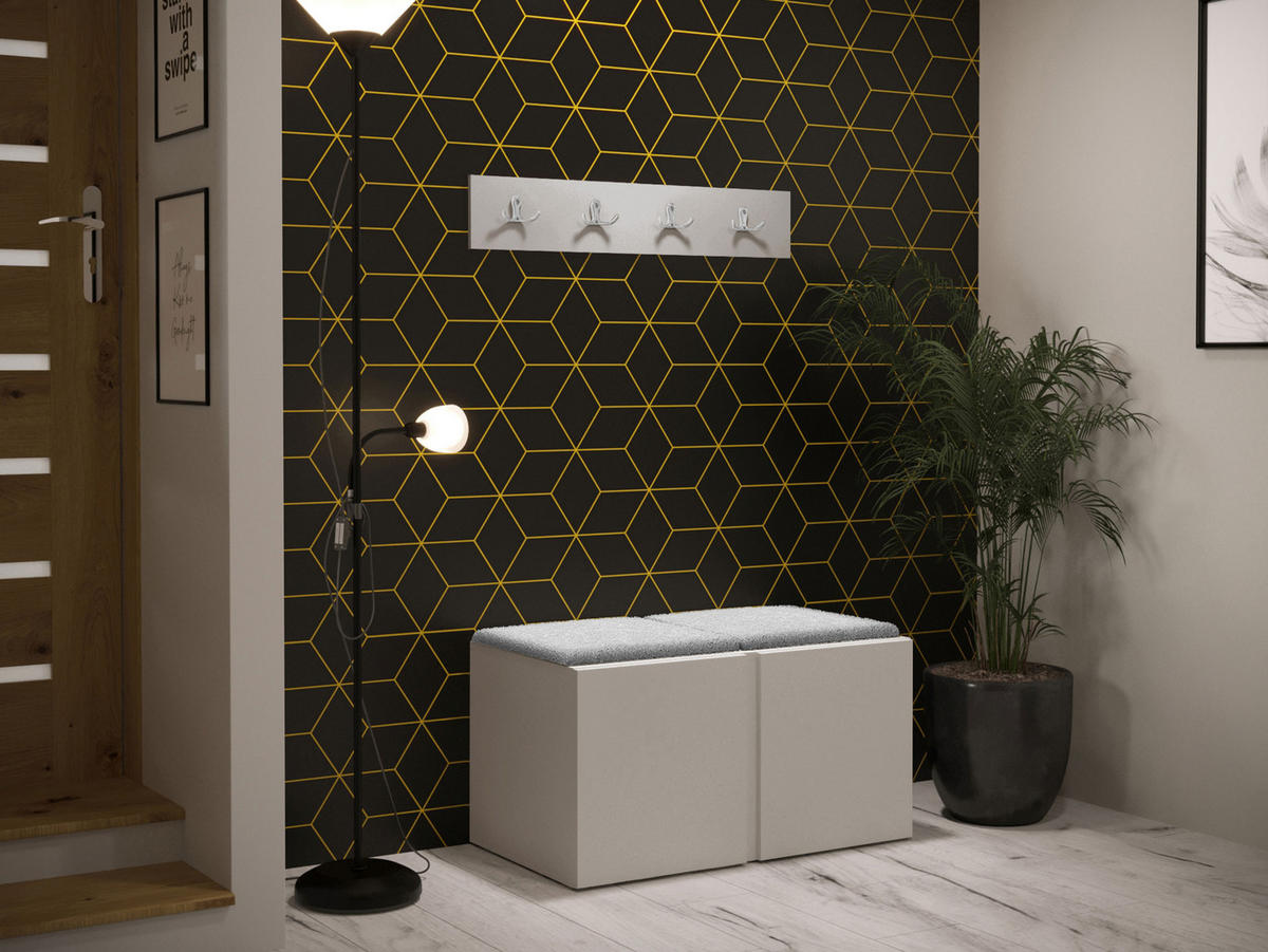 GARDEROBEN-SET Orion VI - Kaschmir/Hellgrau, Holzwerkstoff/Kunststoff (84/42/46cm) - MIRJAN24