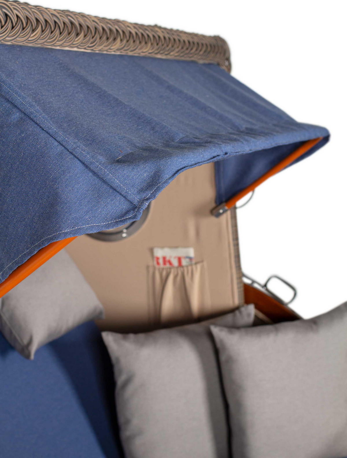 STRANDKORB XXL Düne Grande 2,5 Sitzer - Blau/Braun, Metall (142/170/95cm) - Mr. Deko