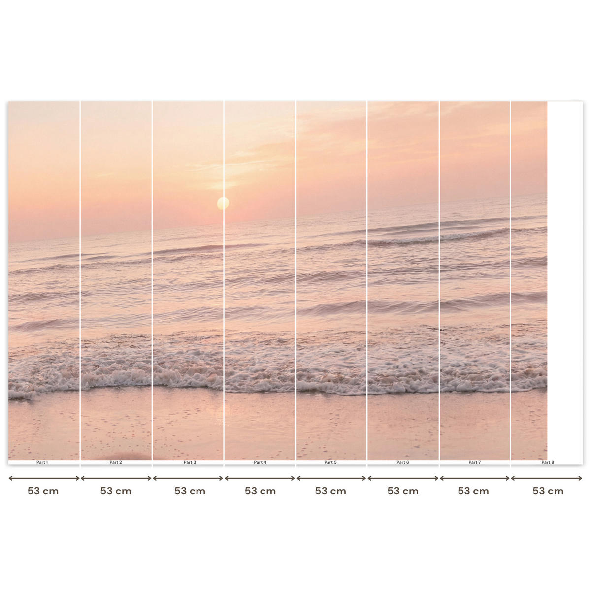 TAPETE - Sonne - Strand - Rosa - 400x280 cm - Hellrosa, Papier (400/280cm) - OnlyWow