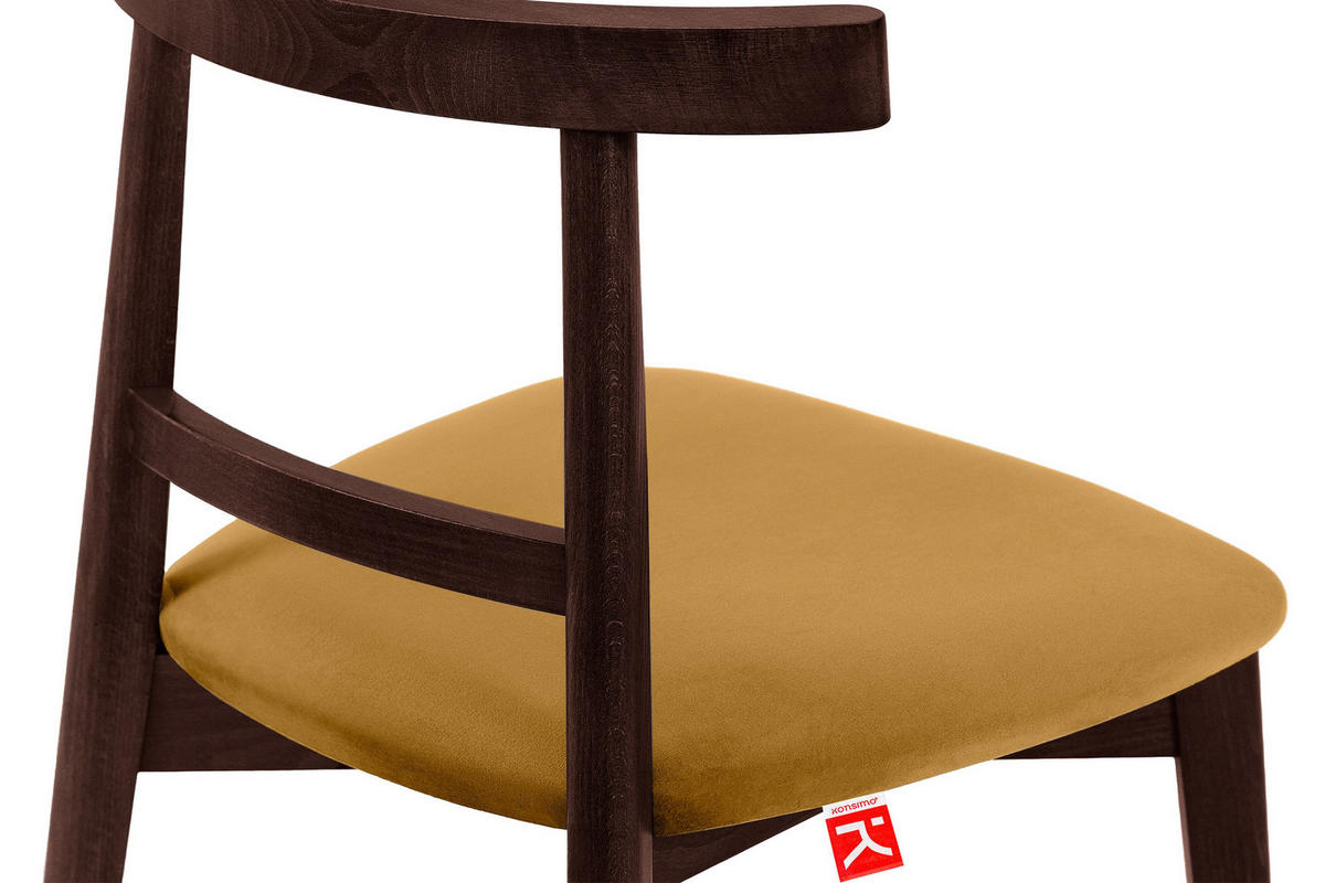 ESSTISCHSTÜHLE LILIO 2 St Vintage, Gelb / Mahagoni - Gelb, Holz/Textil (47/76/45cm) - KONSIMO®