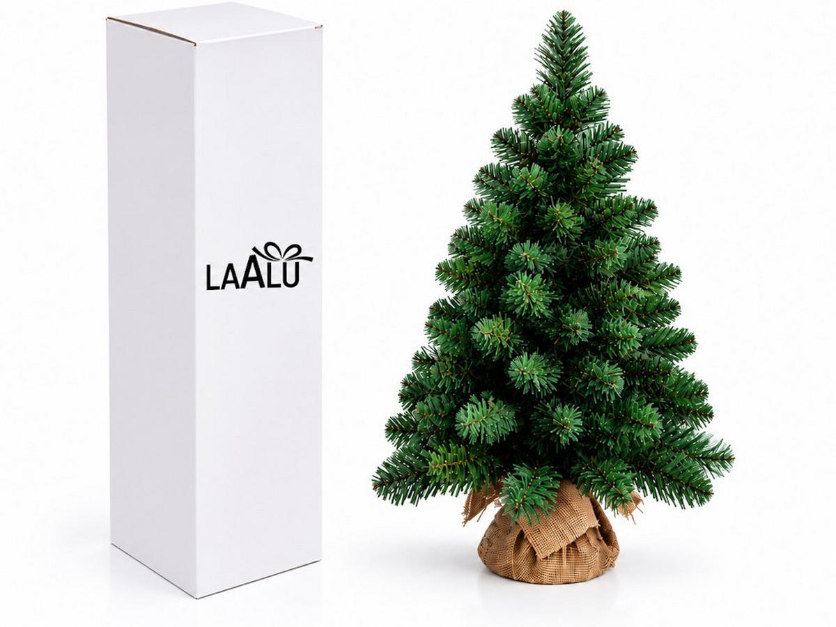 WEIHNACHTSBAUM künstlich Narnie in Blumentopf 60cm, Tannenbaum Christbaum Kunstbaum Dekobaum - Grün, Kunststoff/Stein (38/60cm) - LAALU
