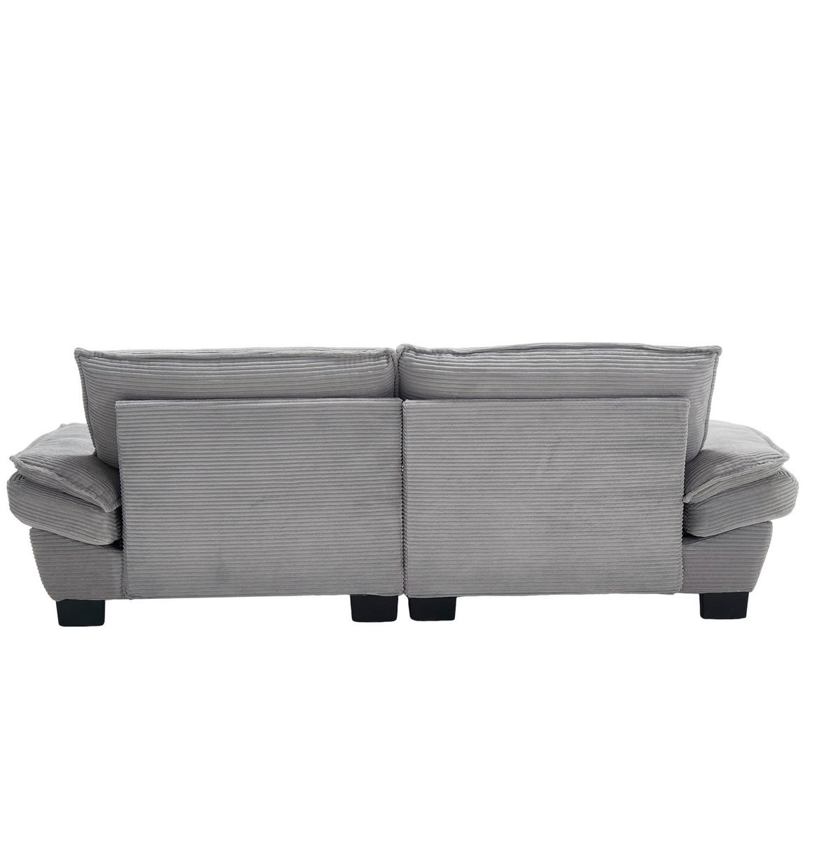 2-SITZER-SOFA aus Samt 224x81x81 cm Hellgrau mit tiefem Sitz, gepolsterten Armlehnen und 2 Kissen - Grau, Textil (81/81/224cm) - Modfu