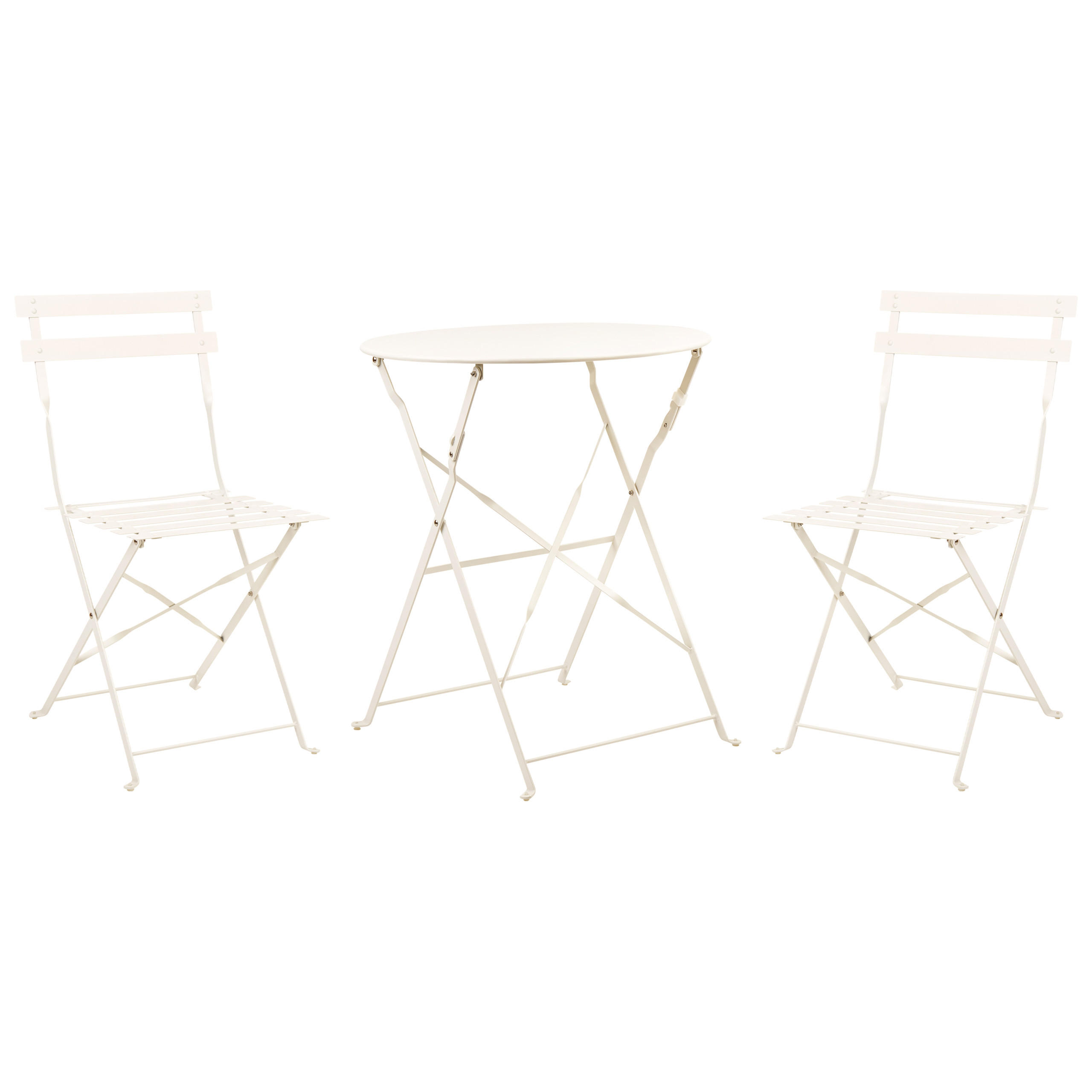 BISTRO-SET Metall Cremeweiß Fiori - Weiß, Metall - Beliani