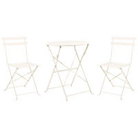 BISTRO-SET Metall Cremeweiß Fiori - Weiß, Metall - Beliani