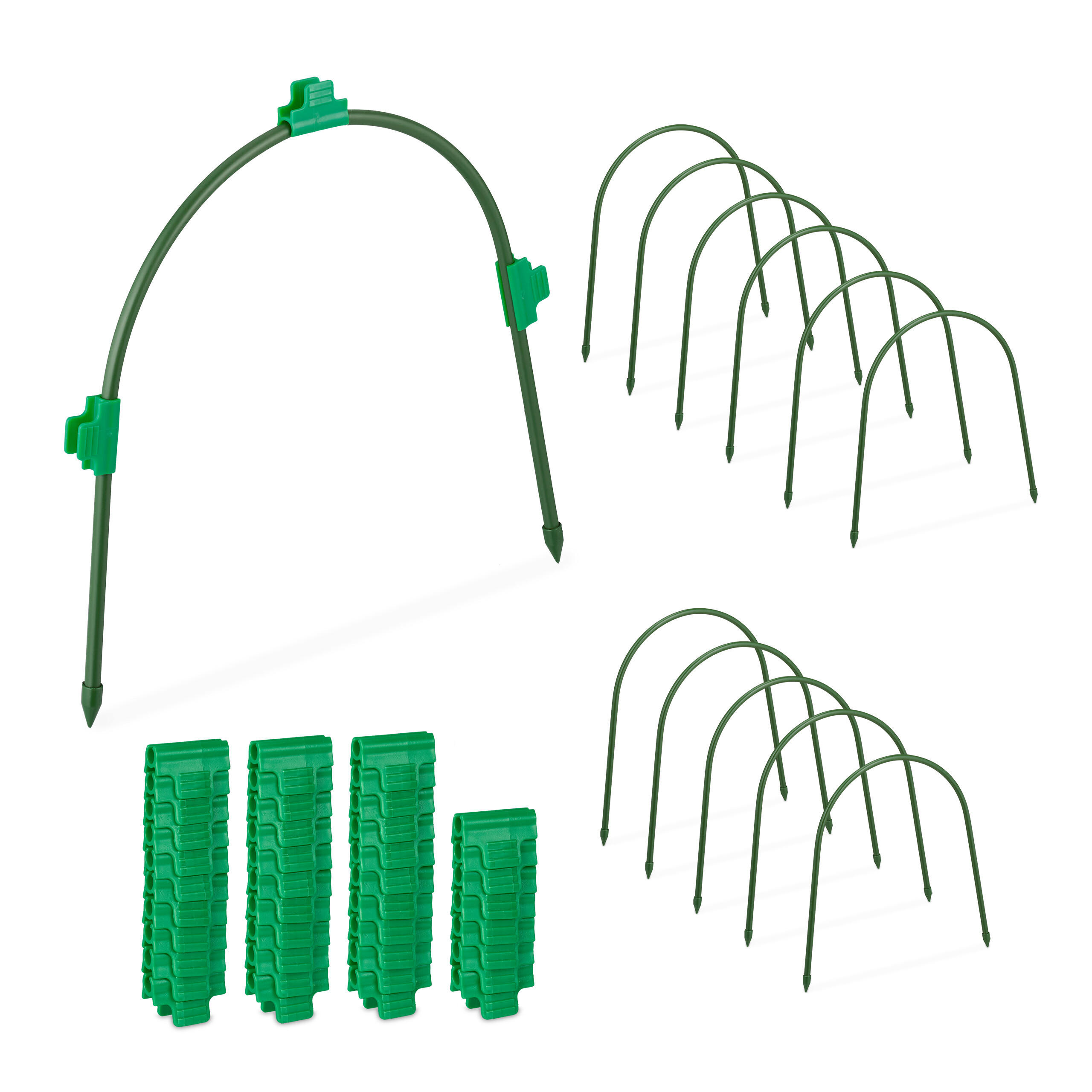 12XTUNNELBOGEN - Dunkelgrün, Kunststoff/Metall (33/31/1cm) - Relaxdays