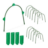 12XTUNNELBOGEN - Dunkelgrün, Kunststoff/Metall (33/31/1cm) - Relaxdays