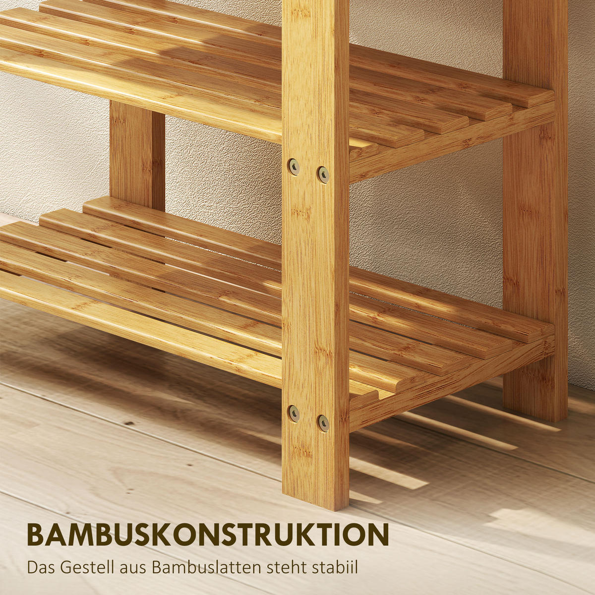 SCHUHBANK Natur 50/28/45 cm - Naturfarben, Holz (50/45/28cm) - PANGIVO