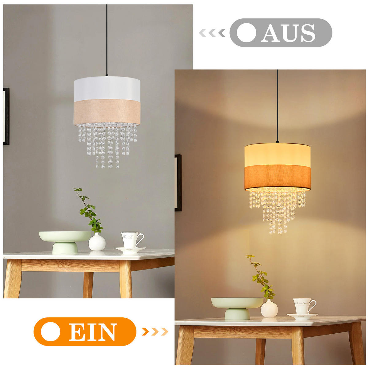 PENDELLEUCHTE Hazel 10/32/120 cm - Weiß, Metall (10/32/120cm) - ZMH