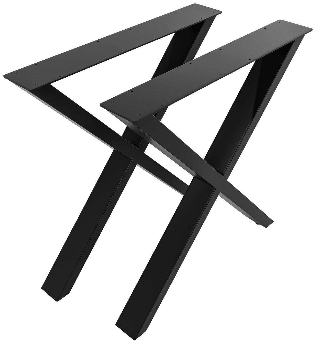 TISCHBEIN 2er Set Metall schwarz - Schwarz, Metall (8/72/70cm) - CLP