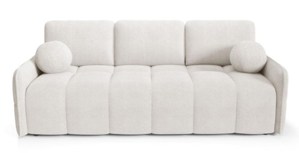 SOFA Ecru EMILI Mit Schlaffunktion Abriamo - Ecru, Textil (212/95/90cm) - Sepro Meble