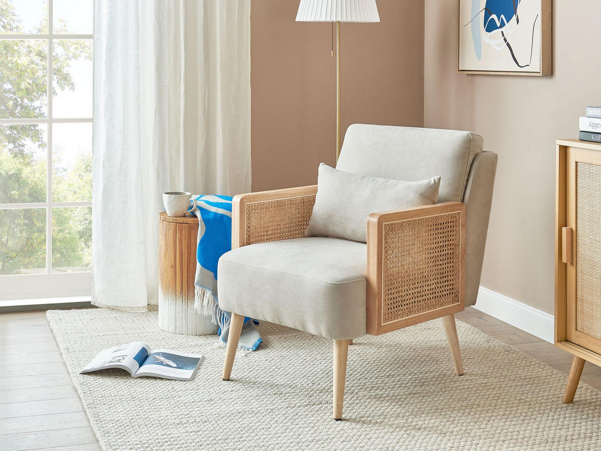 SESSEL Polsterbezug Beige Orum - Beige, Textil (60/80/78cm) - Beliani