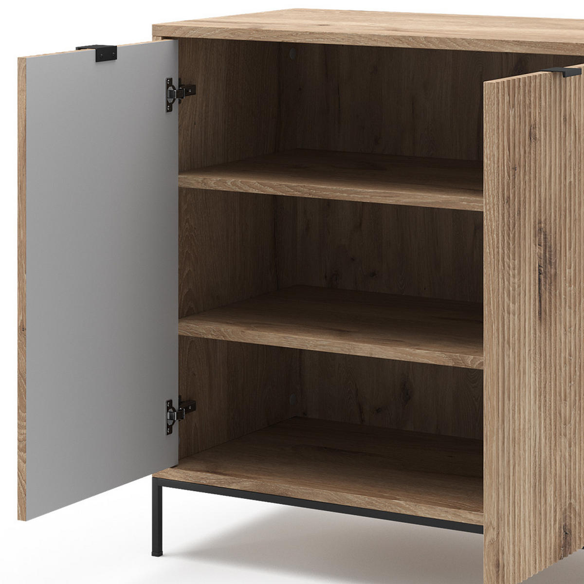KOMMODE Eliza Viking Oak 80 x 81.2 cm mit 2 Türen - Eiche Wotan, Holzwerkstoff (42/81.2/80cm) - Vicco
