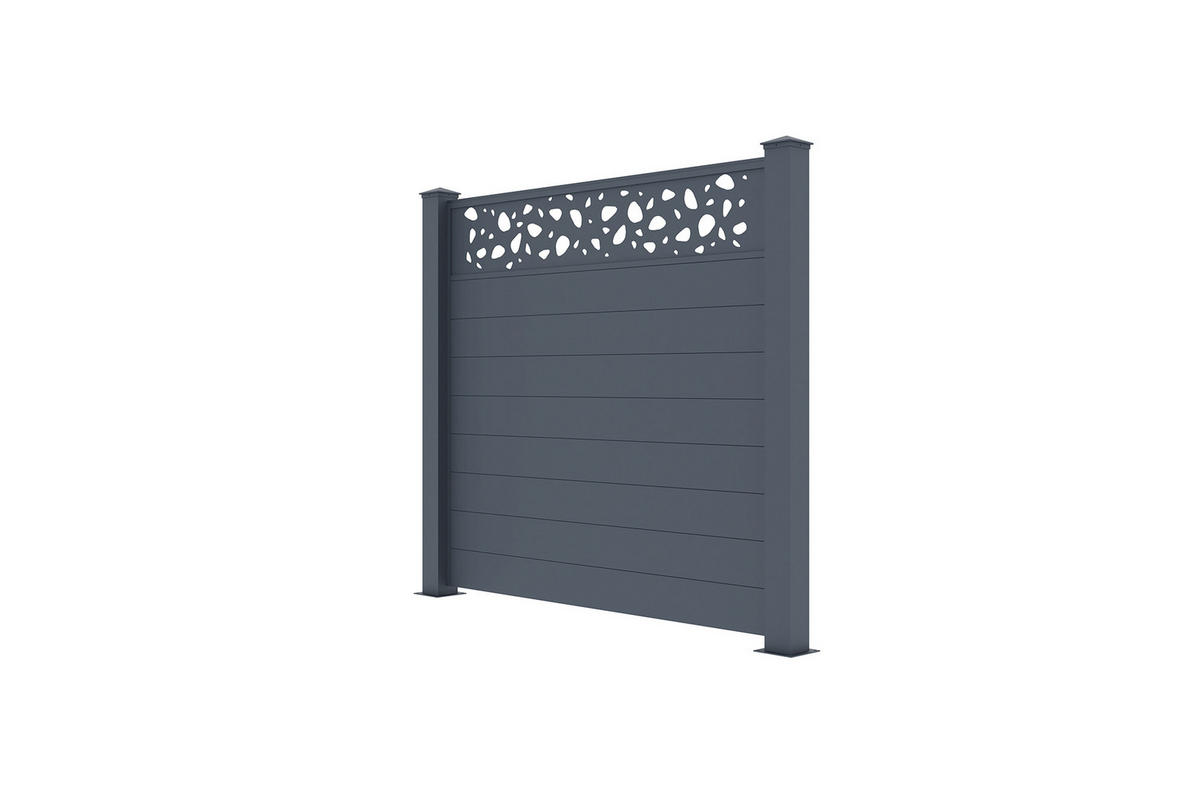 SICHTSCHUTZZAUN 5er-Set Sunny grau 1,9m H.170cm aluminium - Grau, Metall (945/166cm) - Casanoov