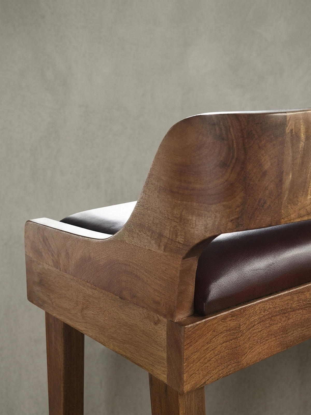 SITZBANK – Echtleder, 108 cm, mit Rückenlehne, Beine Massivholz - Braun, Mangoholz/Leder (108/63/43cm) - KADIMA DESIGN
