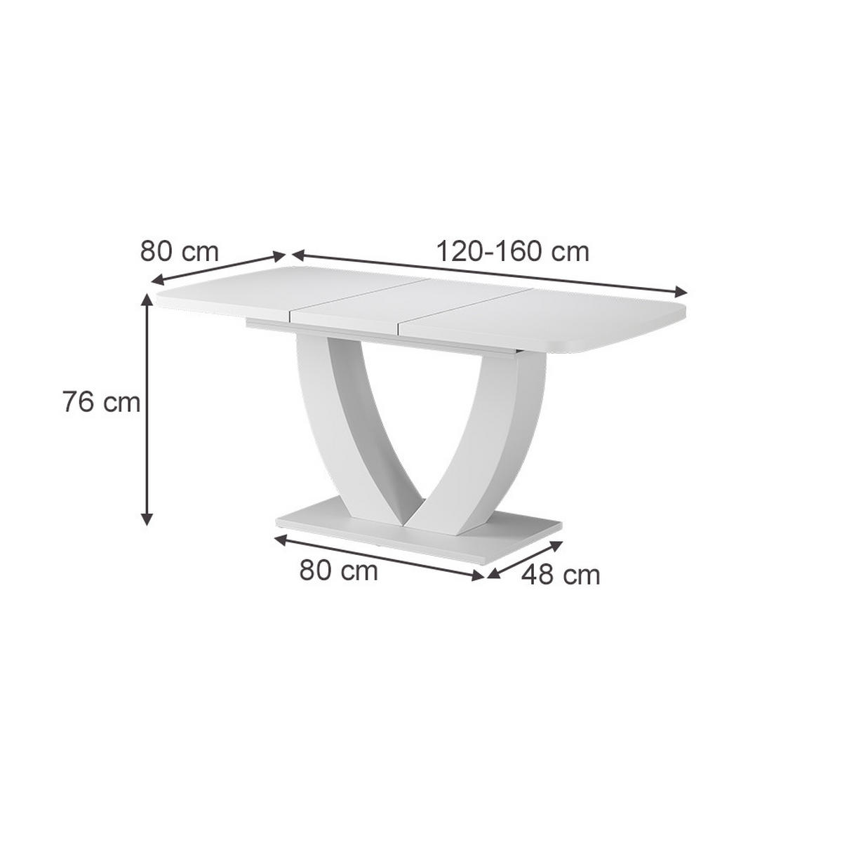 JÍDELNÍ STŮL Fenaro Bílá - bílá, kompozitní dřevo (80/120/77.4cm) - Vicco