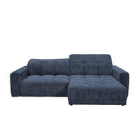ECKSCHLAFSOFA mit elektronische Sitztiefenverstellung - Blau/Zinkfarben, Holzwerkstoff/Kunststoff (170/297cm) - ed exciting design