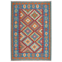 HANDWEBTEPPICH Kelim Gashgai Rot 181/127 cm Schurwolle - Rot, Textil (127/181cm) - Looma