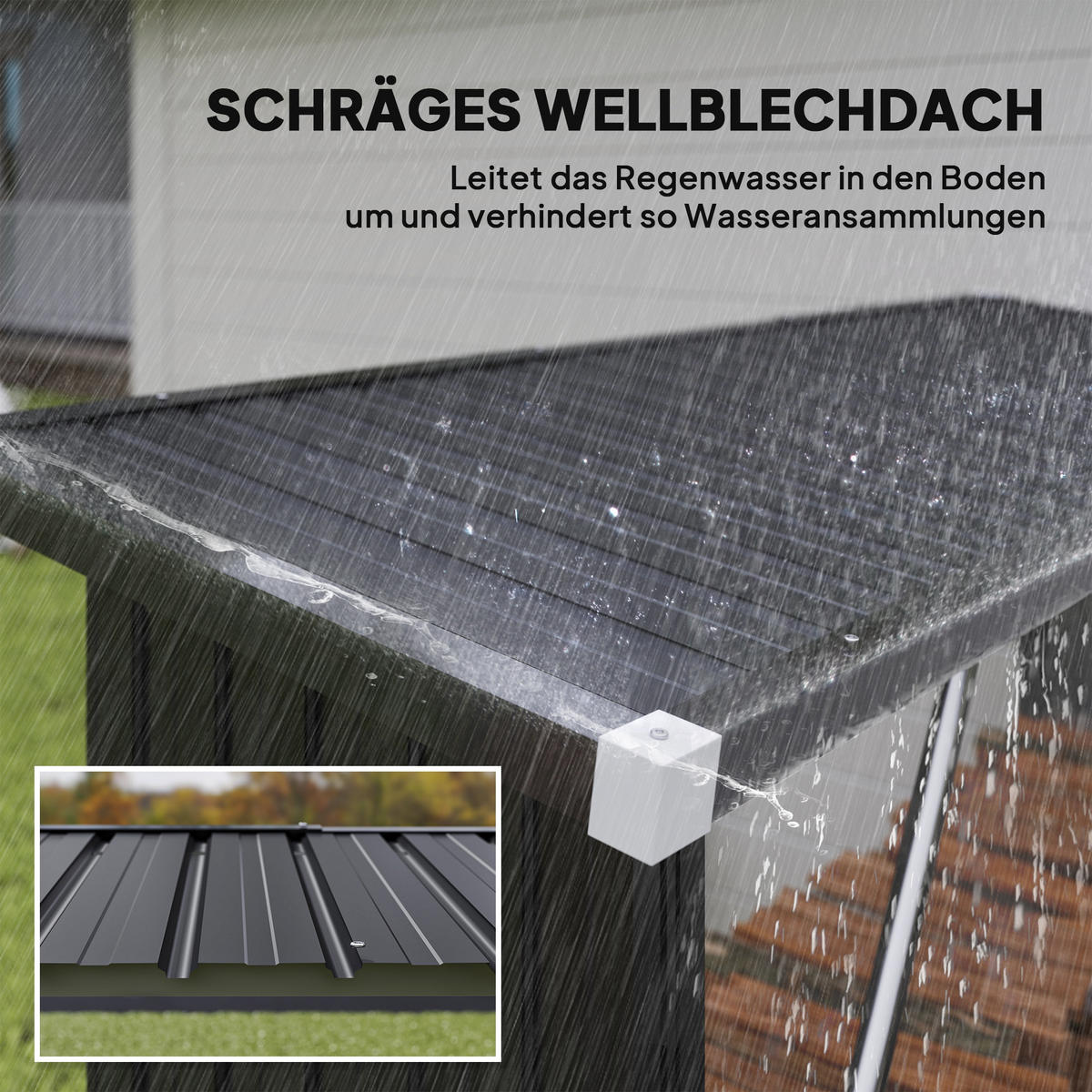 BRENNHOLZSCHUPPEN DE-09222 Dunkelgrau - Dunkelgrau, Metall (66.5/150/213cm) - ComfortXL