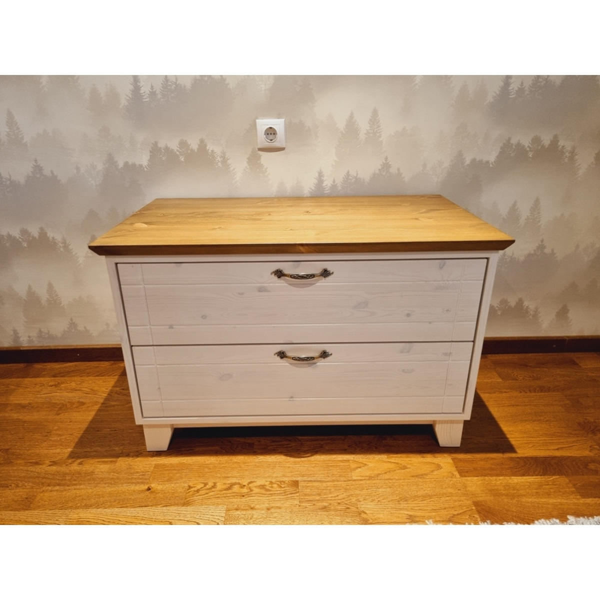 KOMMODE 89 cm - Dunkelbraun/Weiß, Holz (89/58/52cm) - MSL wooden furniture