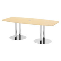 KONFERENZTISCH klein KT22 103/220/74,5 cm in Ahornfarben/Chromsäulen - Chromfarben/Ahornfarben, Holzwerkstoff (103/220/74.5cm) - bümö