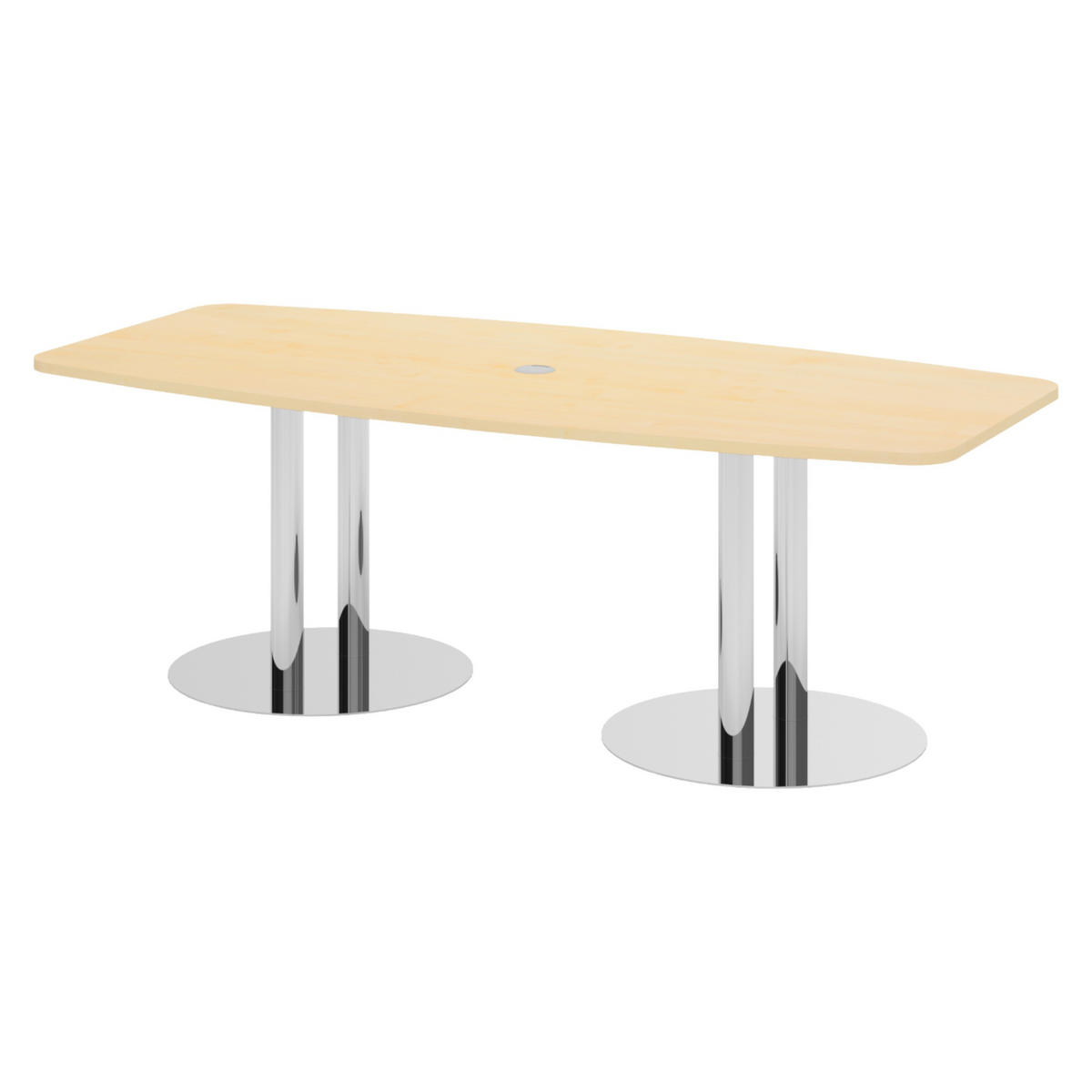 KONFERENZTISCH klein KT22 103/220/74,5 cm in Ahornfarben/Chromsäulen - Chromfarben/Ahornfarben, Holzwerkstoff (103/220/74.5cm) - bümö