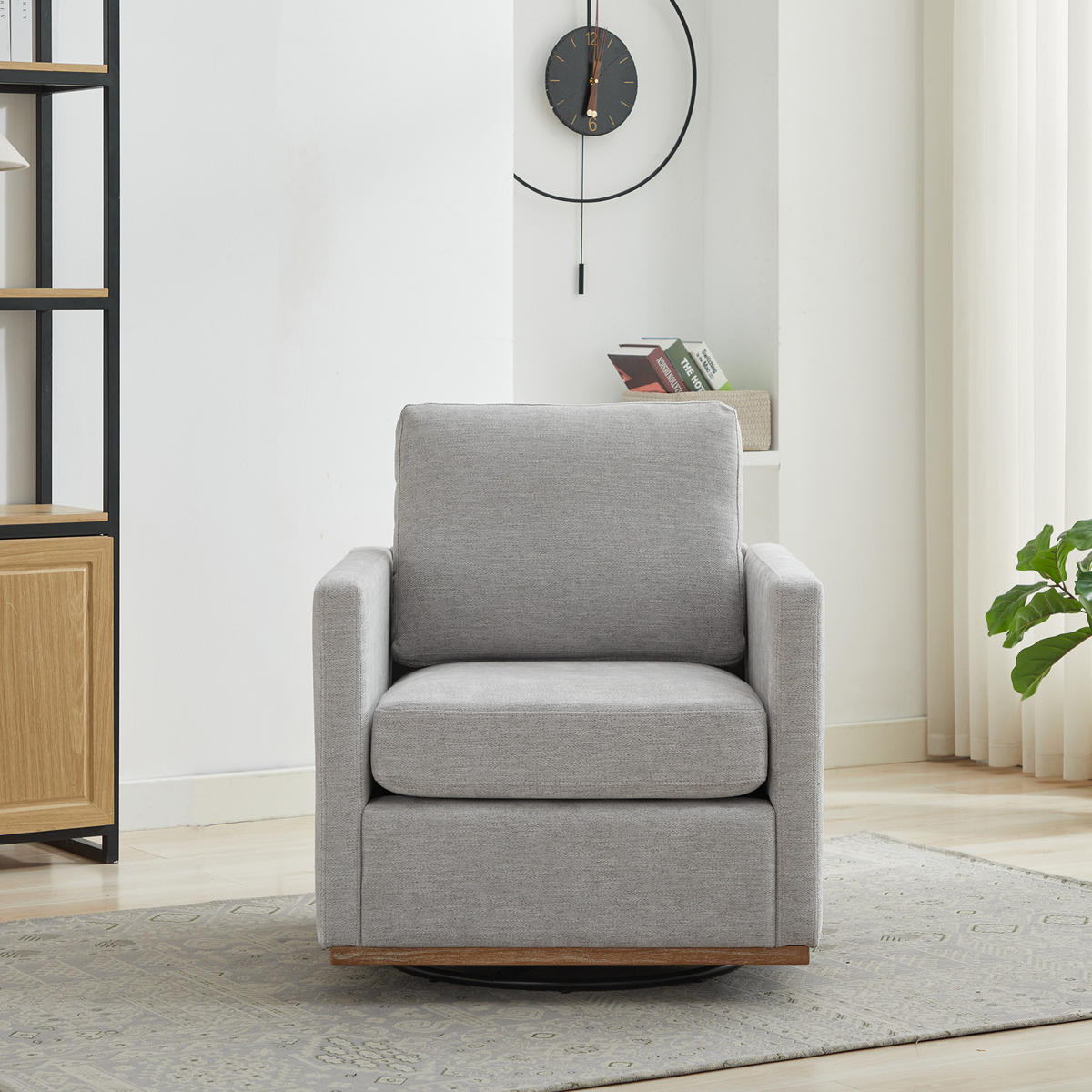 SESSEL 360° drehbar mit Armlehnen, DE-42401, Grau - Grau, Holzwerkstoff (78/88.5/85cm) - ComfortXL