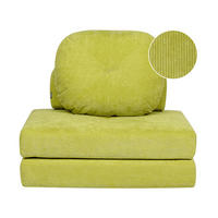 1-SITZER BODENSOFA Cord hellgrün mit Schlaffunktion Olden - Grün, Textil (81/54/91cm) - Beliani