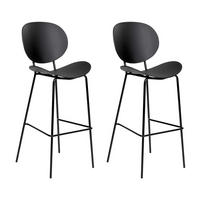 BARSTUHL 2er-Set Kunststoff schwarz Shonto - Schwarz, Kunststoff (52/116/48cm) - Beliani
