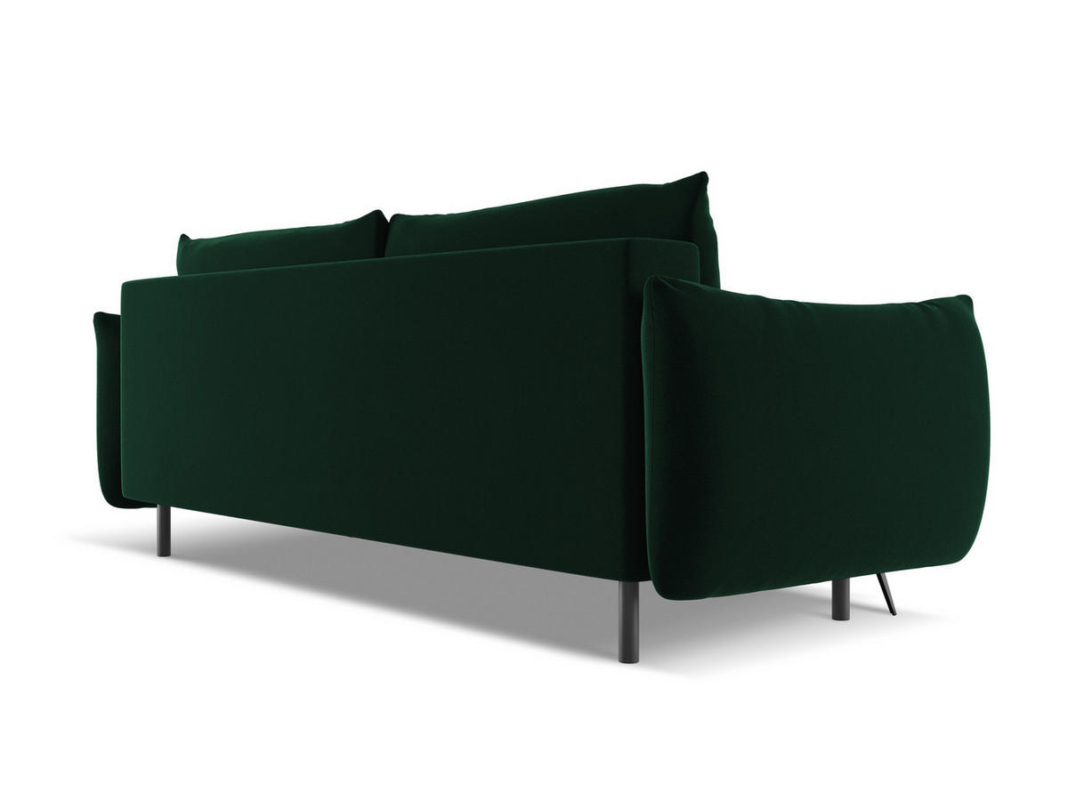 4-SITZER-SOFA Samt Stoff Grün - Dunkelgrün/Schwarz, Kunststoff/Textil (232/81/98cm) - Makamii