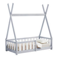 KINDERBETT Helsingborg - Hellgrau, Holz (70/140cm) - [en.casa]