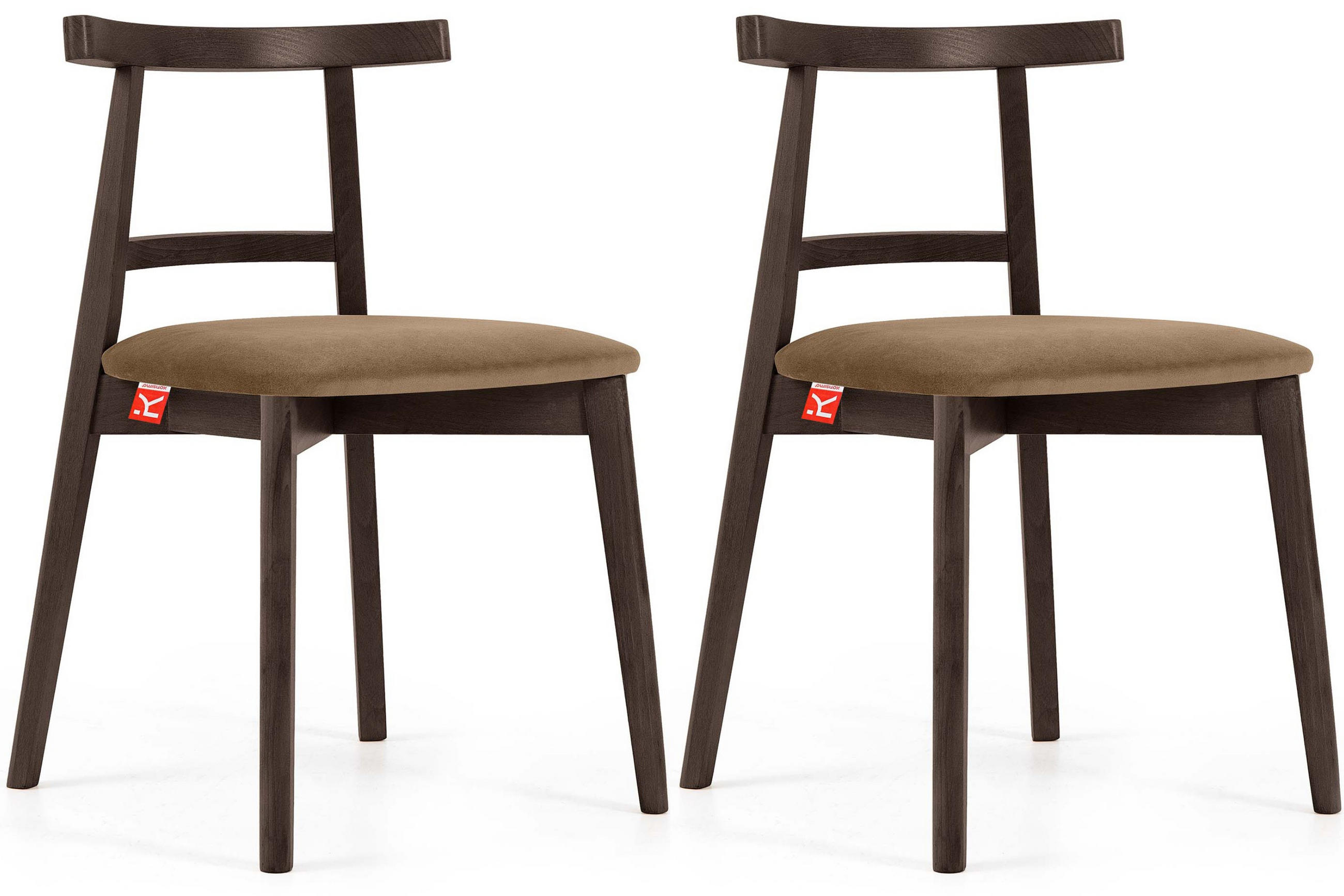 ESSTISCHSTÜHLE LILIO 2 St Vintage, Beige / dunkelbraun - Beige/Dunkelbraun, Holz/Textil (47/76/45cm) - KONSIMO®
