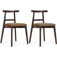 ESSTISCHSTÜHLE LILIO 2 St Vintage, Beige / dunkelbraun - Beige/Dunkelbraun, Holz/Textil (47/76/45cm) - KONSIMO®