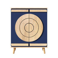 SCHUHSCHRANK blau holz geometrisch stauraum - Naturfarben, Holzwerkstoff (76/98.5/37cm) - Urban Meuble