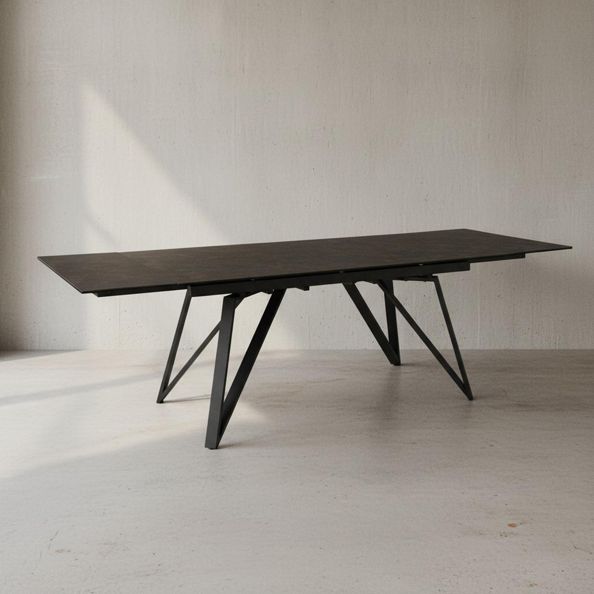 ESSTISCH Ausziehbar Keramik Glas Marmoroptik Rechteckig Groß, Schwarz 180x95x76 cm - Schwarz, Keramik/Metall (95/180/76cm) - KADIMA DESIGN