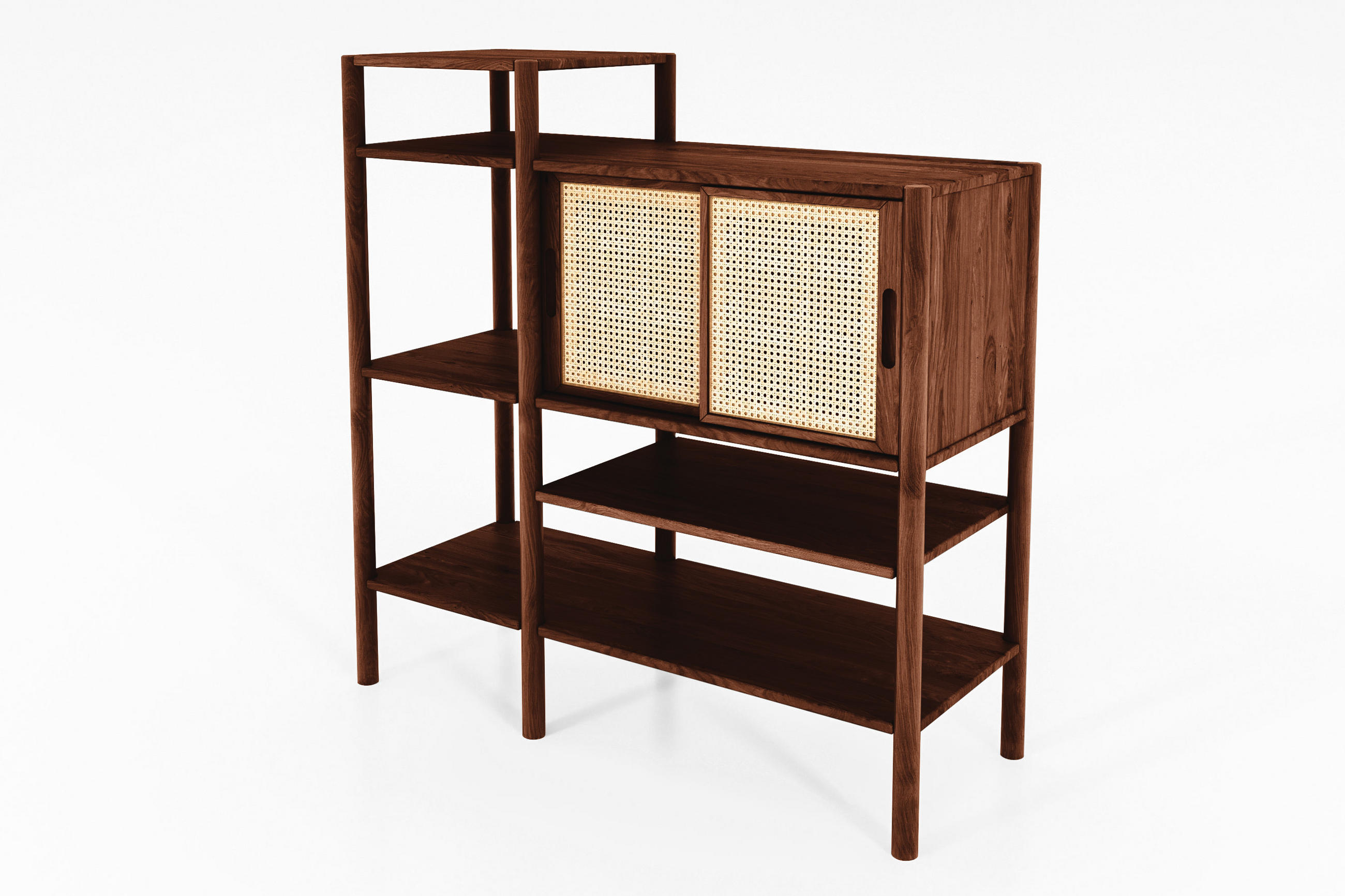REGAL INA Wildeiche - Dunkelbraun, Holz (123/123/46cm) - byoak