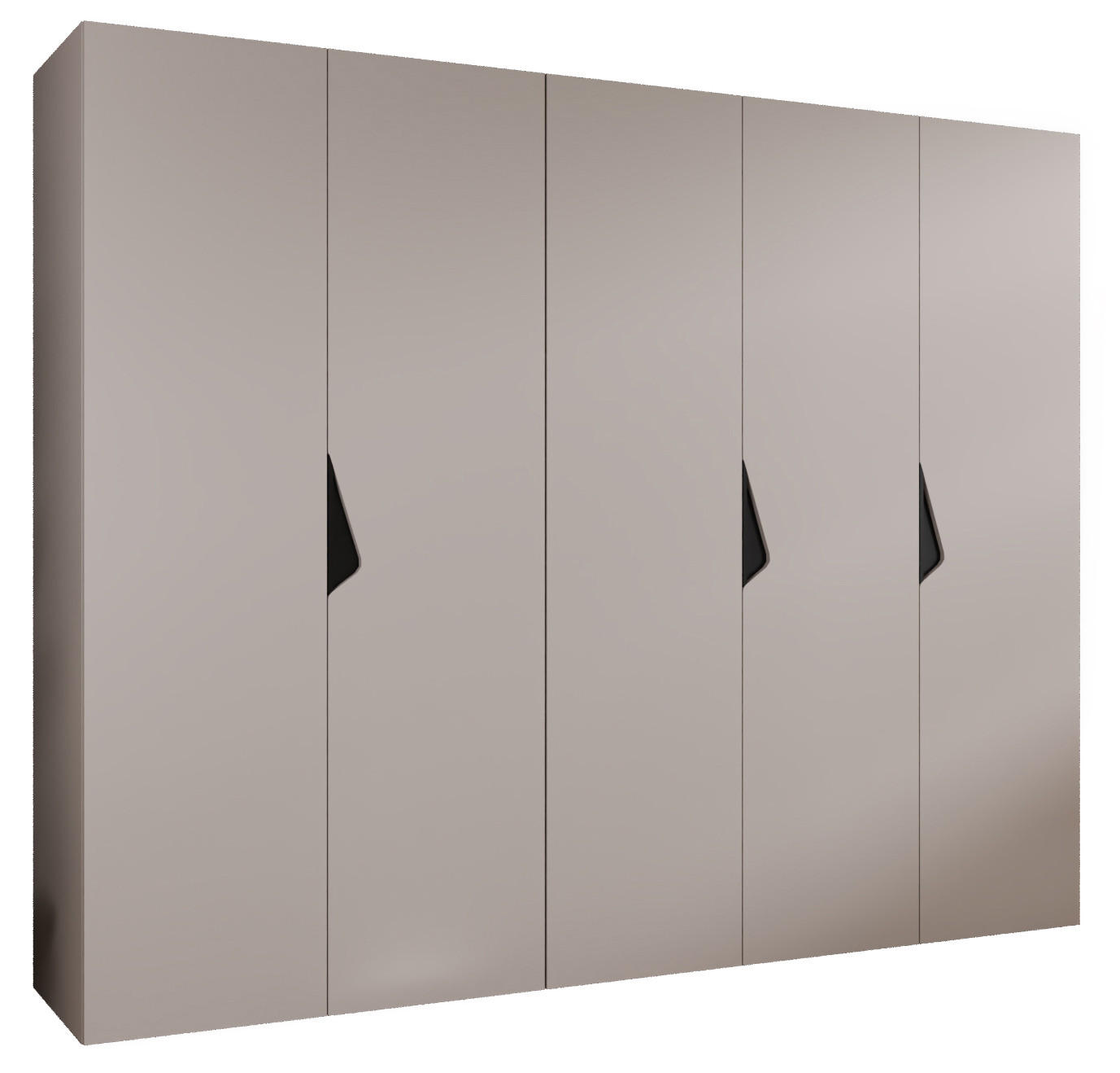 DREHTÜRENSCHRANK 202/250/52 5-türig - Beige/Schwarz, Holz/Metall (250/202/52cm) - Abiks Möbel